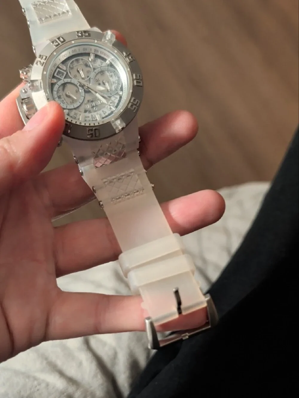 Invicta White and Silver Men's Chronograph Watch